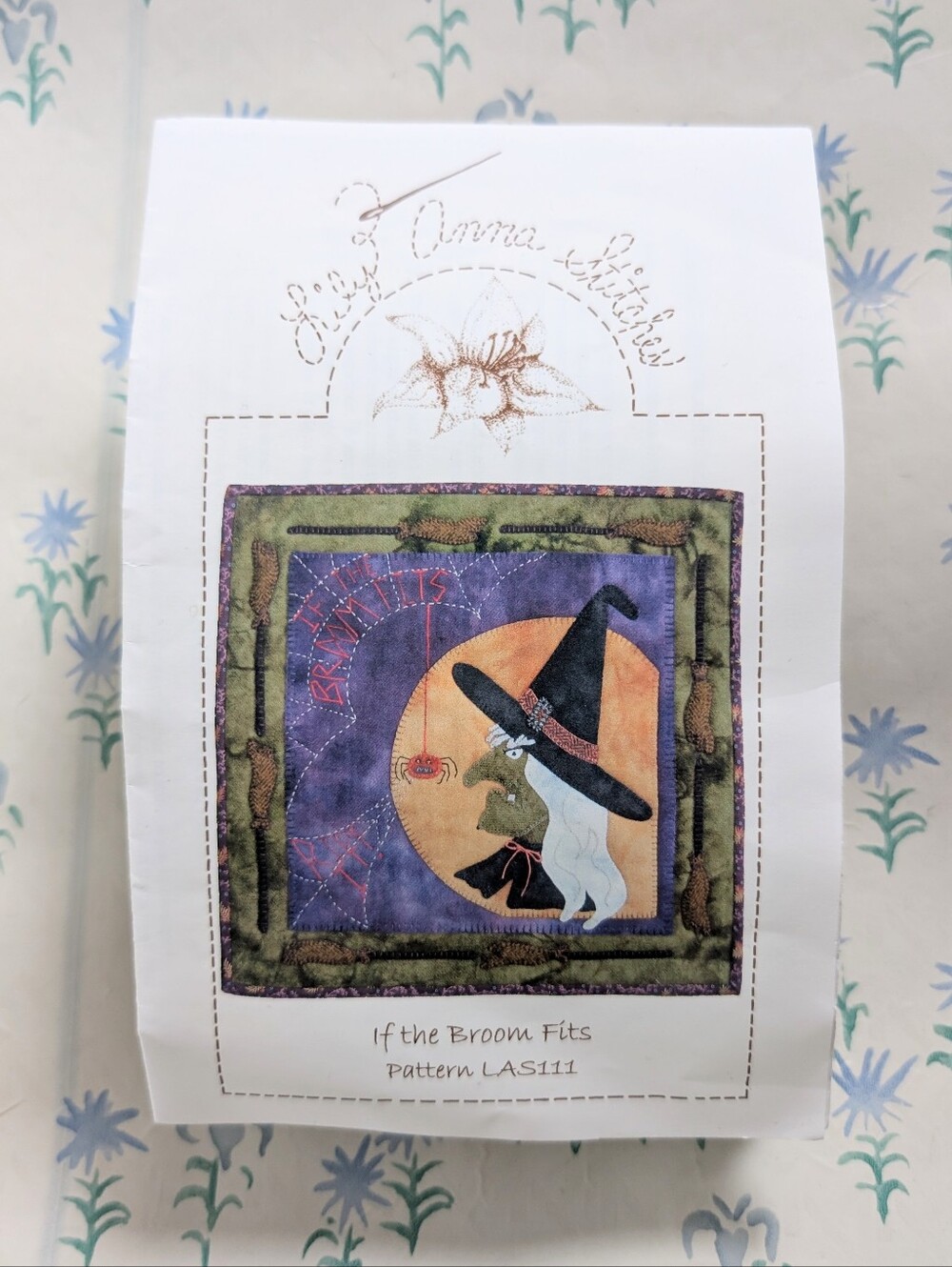 Lily Anna Stitches If the Broom Fits Witch Wool Mini Quilt Kit NEW Halloween DIY
